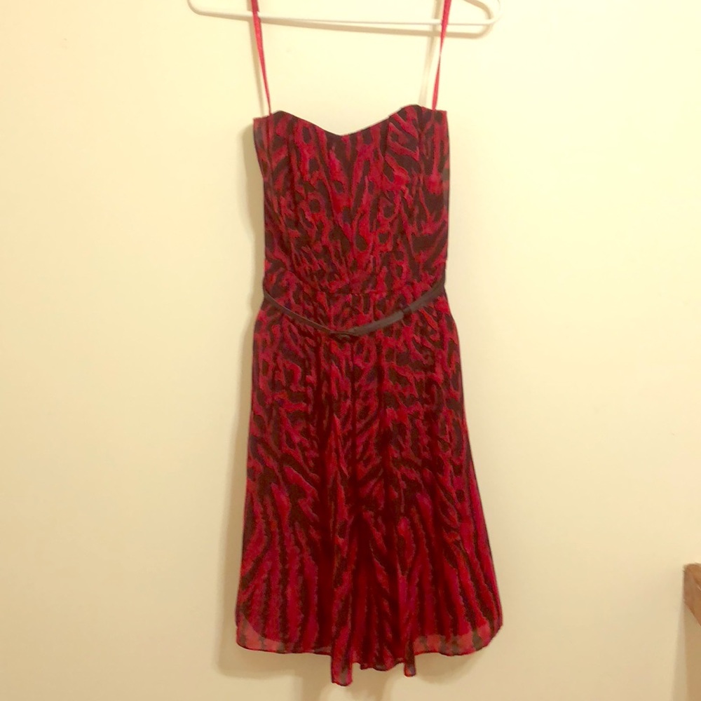 White House Black Market red and black leopard